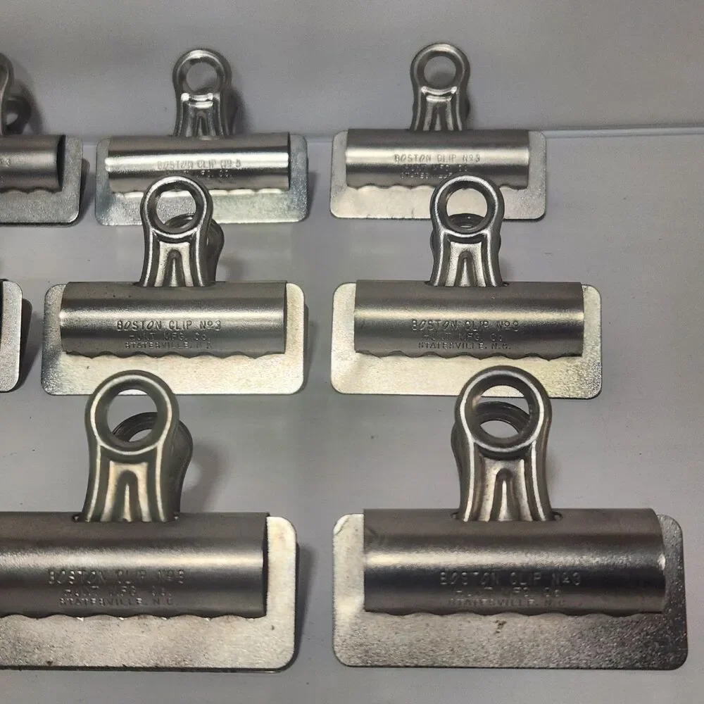 [Lot of 15] Vintage Metal Boston Paper Clip No.3 Hunt MFG Co, Statesville NC